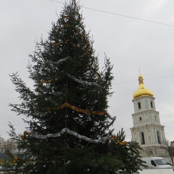 В Києві встановили перші новорічну ялинку (фото) - фото 1