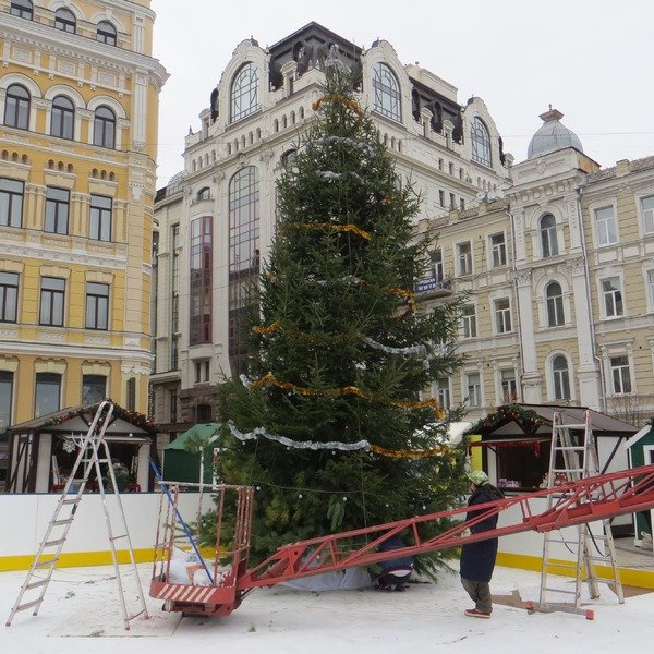 В Києві встановили перші новорічну ялинку (фото) - фото 2